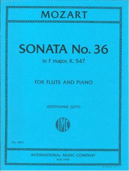 Sonata No. 36 in F major KV547 