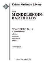 Violin Concerto No. 1 in D minor, MWV O 3 (2nd version) 