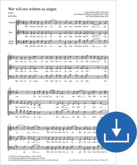 Wer will mir wehren zu singen H 447 Download