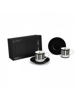 Espressotasse mit Untertasse: Tastatur - 2er-Set (0,11 l) 