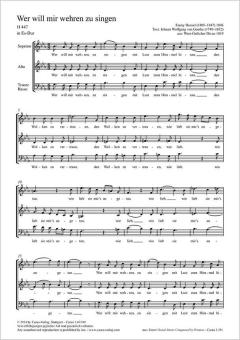 Wer will mir wehren zu singen H 447 Standard