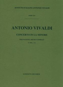 Concerto A Minor Bassoon Strings Continuo Rv499 Score Fviii#12 T223 
