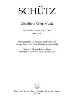 So fahr ich hin zu Jesu Christ SWV 379 