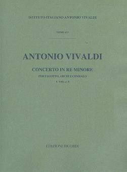 Concerto D Minor Bassoon Strings Continuo Rv481 Score Fviii#5 T67 