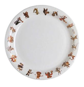 Pappteller bauxili Tiere 10x23cm Ø 