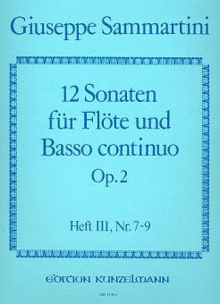 Sechs Sonaten op. 2 für Flöte u. Bc. Band 3 