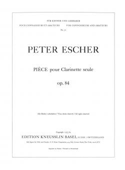Pièce op. 84 pour clarinette seul 