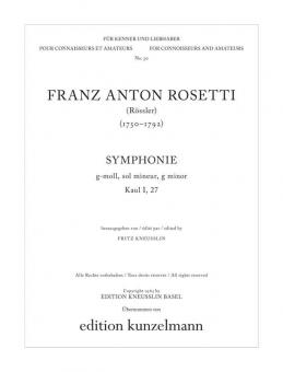 Sinfonie g-Moll für Flöten, 2 Oboen, 2 Hörner, Fagott und Streicher 