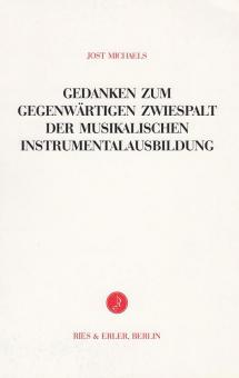 Gedanken zum gegenwärtigen Zwiespalt der musikalischen Instrumentalausbildung 