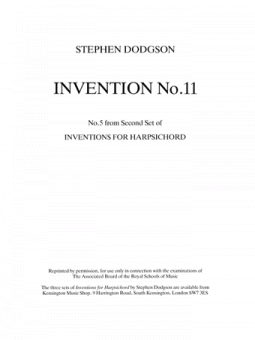 Invention For Harpsichord No. 11 