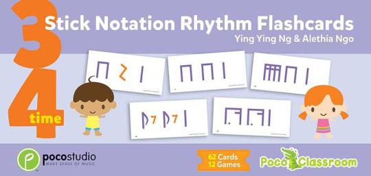 Stick Notation in 3 Time Flashcards 