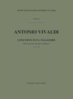Concerto F Major 3 Violins Strings Continuo RV551 Score Fi#34 T88 