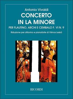 Concerto A Minor Ottavino (Piccolo) with Piano Reduction FVI#9 RV445 