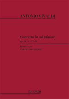 Concerto G Minor Violin With Piano Reduction RV334 Op. 9 No. 3 Fi#52 