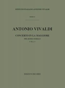 Concerto A Major Strings Continuo RV158 Score FXII#4 T8 