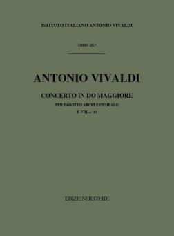 Concerto C Minor Bassoon Strings Continuo RV480 Score Fviii#14 T225 