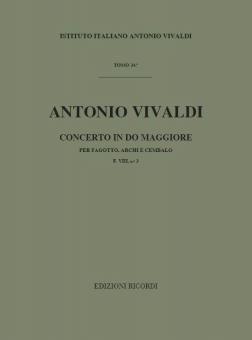 Concerto C Major Bassoon Strings Continuo RV478 Score Fviii#3 T34 