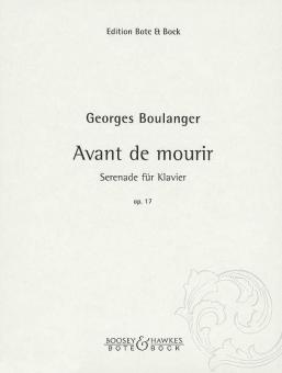 Avant de mourir op. 17 