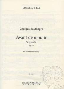 Avant de mourir op. 17 