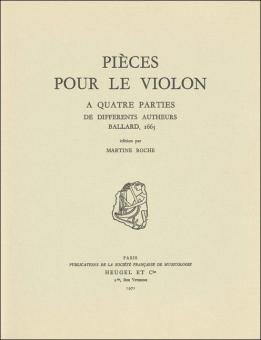 Pièces pour le violon à quatre parties de différents autheurs 