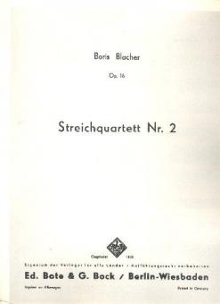 Streichquartett Nr. 2 op. 16 