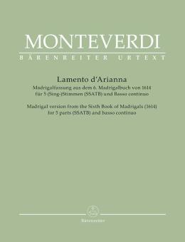 Lamento d'Arianna für 5 (Sing-)Stimmen (SSATB) und Basso continuo Standard