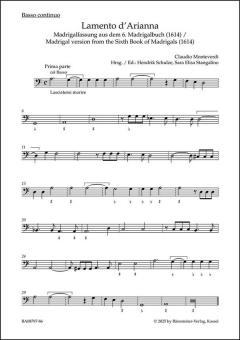 Lamento d'Arianna für 5 (Sing-)Stimmen (SSATB) und Basso continuo Standard
