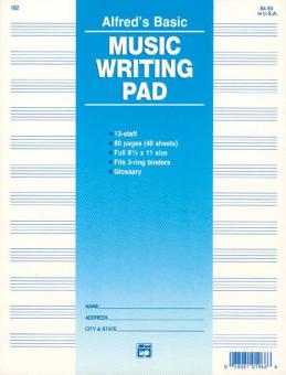 12 Stave Music Writing Pad 