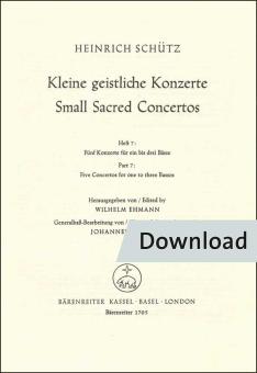 Kleine geistliche Konzerte Heft 7 Download