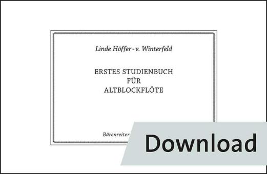 Erstes Studienbuch für Altblockflöte 