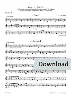 Zweite Suite nach Tänzen aus Leopold Mozarts Notenbuch für Wolfgang 