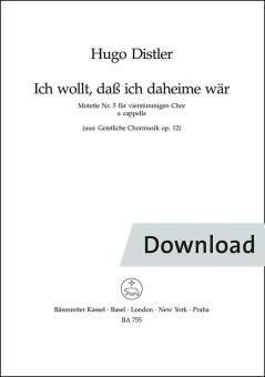 Ich wollt, dass ich daheime wär op. 12/5 Download