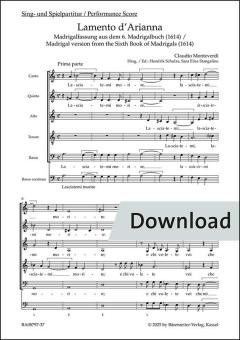 Lamento d'Arianna für 5 (Sing-)Stimmen (SSATB) und Basso continuo Download