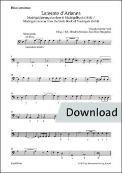 Lamento d'Arianna für 5 (Sing-)Stimmen (SSATB) und Basso continuo Download