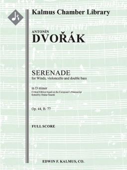 Serenade in D minor for Winds, Violoncello and Double Bass in D minor op. 44, B. 77 (critical edition) 