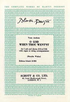 O God When Thou Went'st 