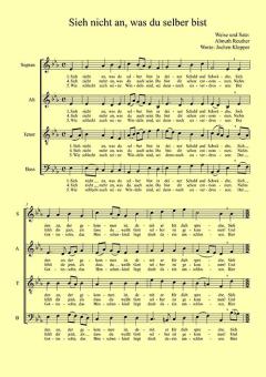 Sieh nicht an, was du selber bist 