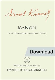 Kanon für Igor Strawinsky zum 80. Geburtstag 
