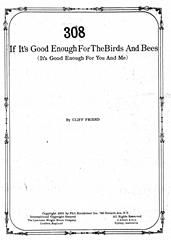 If It's Good Enough For The Birds And Bees (It's Good Enough For You And Me) 