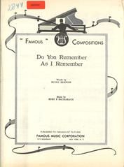 Do You Remember As I Remember 