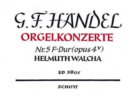 Orgel-Konzert Nr. 5 F-Dur op. 4/5 HWV 293 Standard