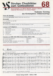 Vorletzter Sonntag des Kirchenjahres (Volkstrauertag) 