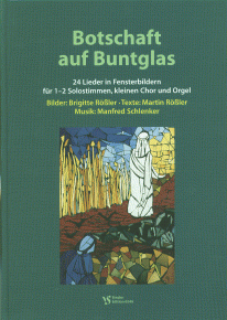 Botschaft auf Buntglas 