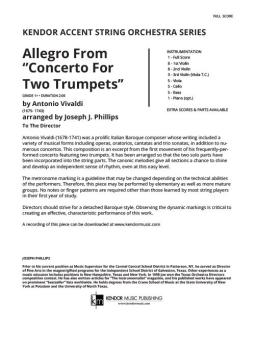 Allegro From 'Concerto for 2 Trumpets' 