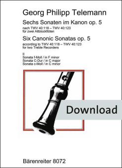 6 Sonaten im Kanon op. 5 Heft 2 