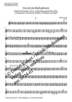 Uns ist ein Kind geboren - Trompete 2 in C 