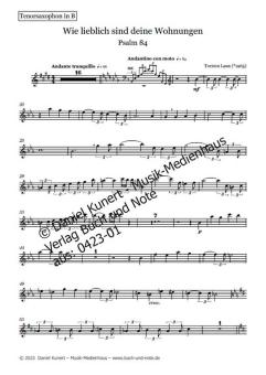 Wie lieblich sind deine Wohnungen - Tenor-Saxophon 
