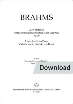 Aus dem 51ten Psalm (Schaffe in mir Nr.  Gott Nr.  ein rein Herz) op. 29 Nr. 2 