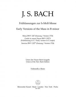Frühfassungen zur h-Moll Messe BWV 232 