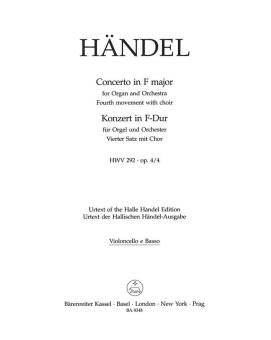 Konzert F-Dur op. 4/4 HWV 292 